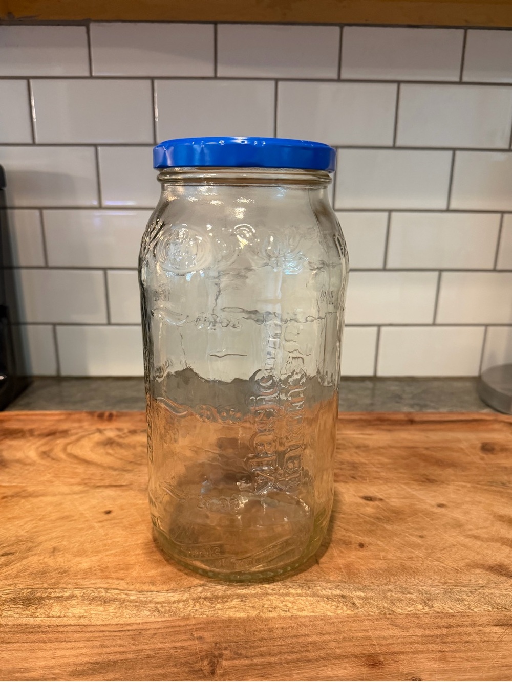 Vintage Vlasic Pickle Jar - pretty embossed design. 80 oz
